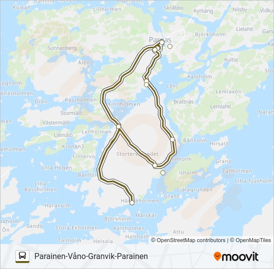 PARAINEN SISÄISET LINJAT bussi -linjakartta