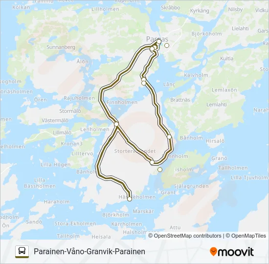 PARAINEN SISÄISET LINJAT Bus Line Map