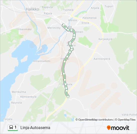 1 Route: Schedules, Stops & Maps - Linja-Autoasema (Updated)