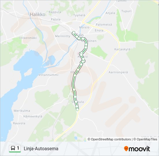 1 Bus Line Map
