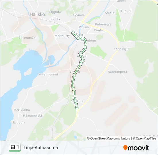 1 Bus Line Map