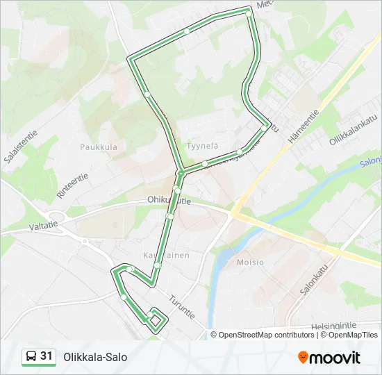31 Bus Line Map