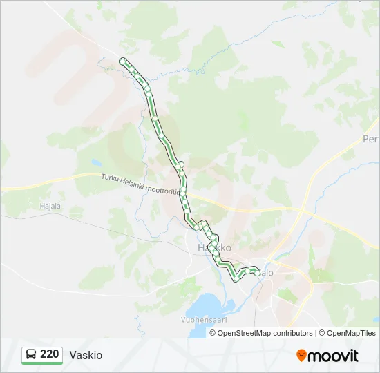 220 Bus Line Map