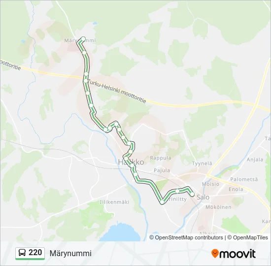 220 Bus Line Map