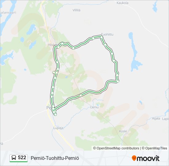 522 bus Line Map