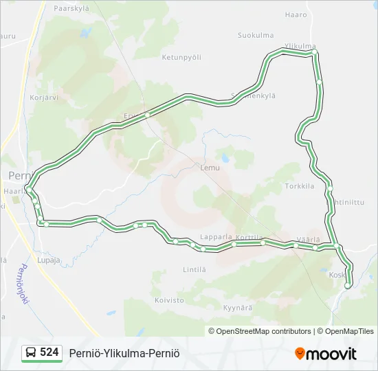 524 Bus Line Map