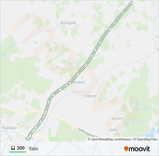 200 bus Line Map