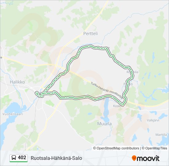 402 Route: Schedules, Stops & Maps - Ruotsala-Hähkänä-Salo (Updated)