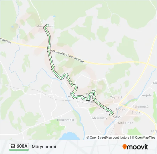 600A Bus Line Map