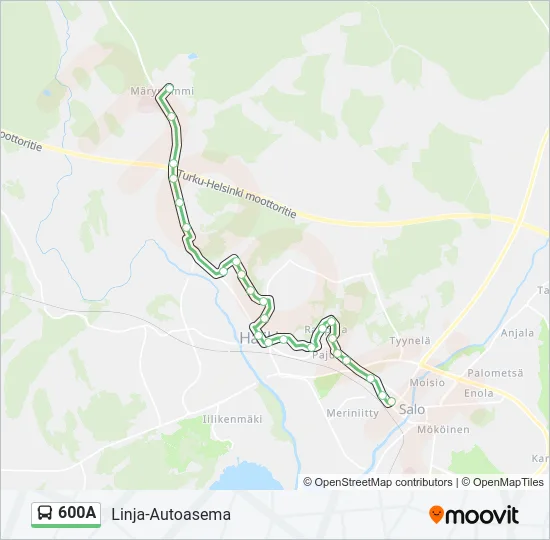 600A Bus Line Map