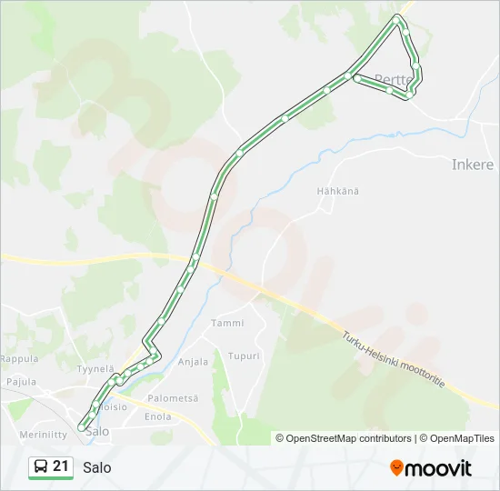 21 Bus Line Map