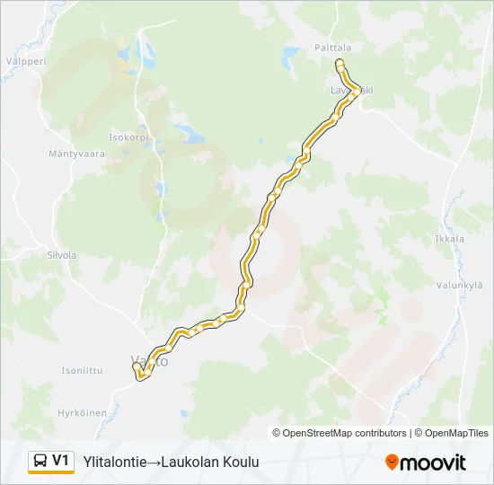 V1 Bus Line Map