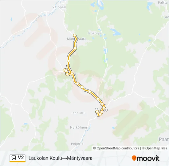 V2 Bus Line Map