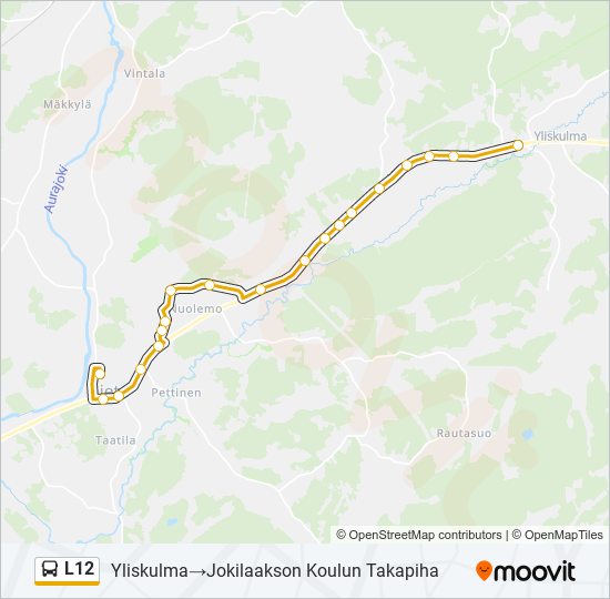 L12 bussi -linjakartta