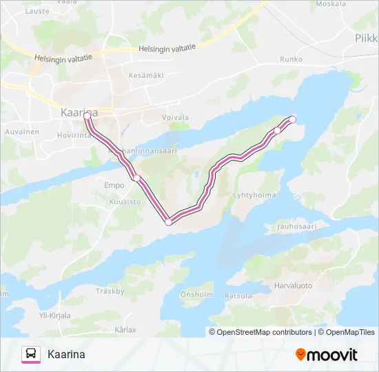 KIVITASKU-LINNANRAUNIOT (KULTTUURIBUSSI) Bus Line Map