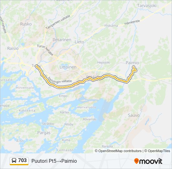 703 Bus Line Map