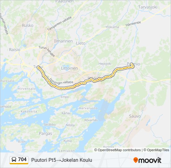 704 Bus Line Map