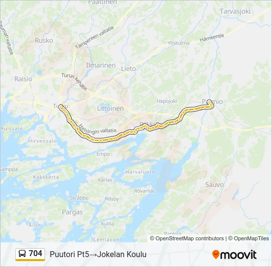 704 Bus Line Map