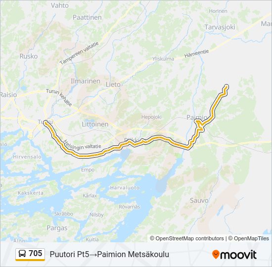705 Bus Line Map