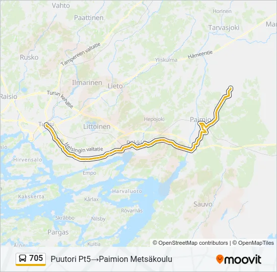 705 Bus Line Map