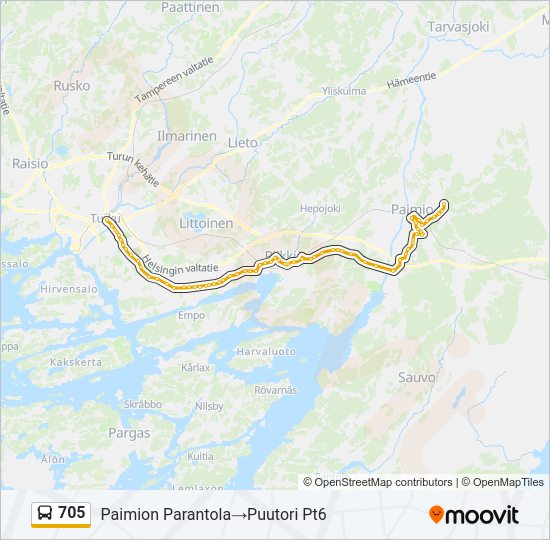705 Bus Line Map
