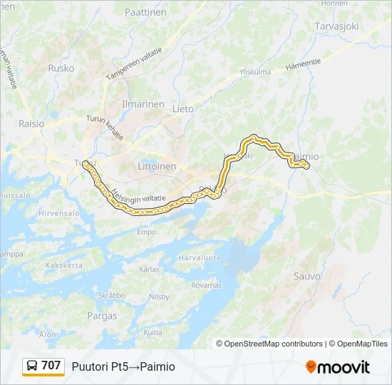 707 Bus Line Map