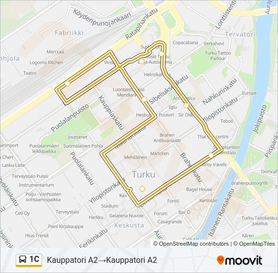 1C Bus Line Map
