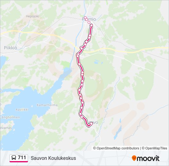 711 Bus Line Map