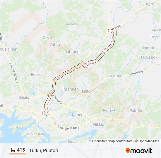 413 Route: Schedules, Stops & Maps - Turku, Puutori (Updated)