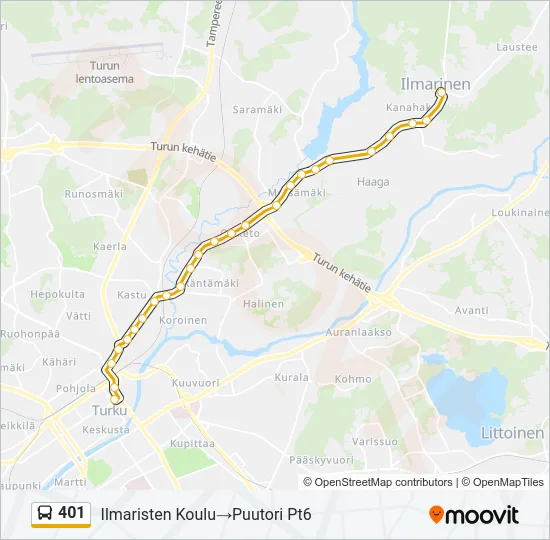 401 Bus Line Map