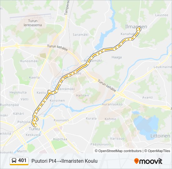 401 Bus Line Map