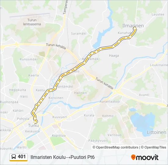 401 Bus Line Map