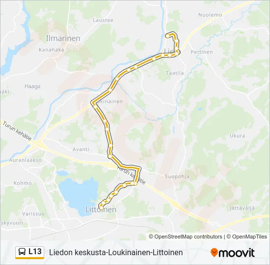 L13 Bus Line Map