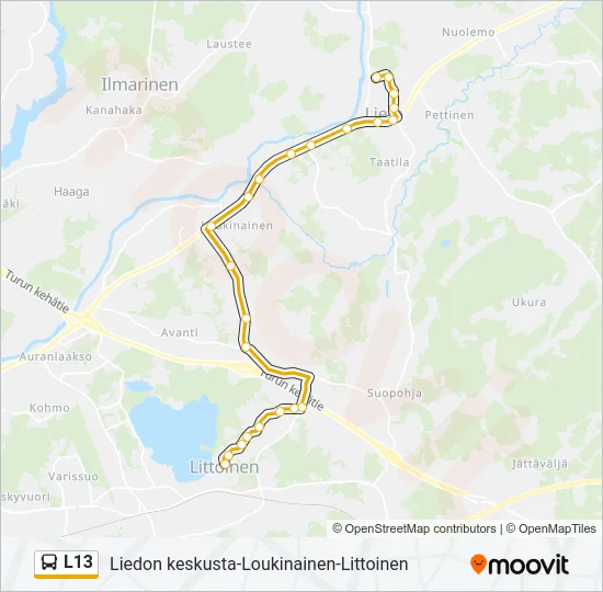 L13 Bus Line Map