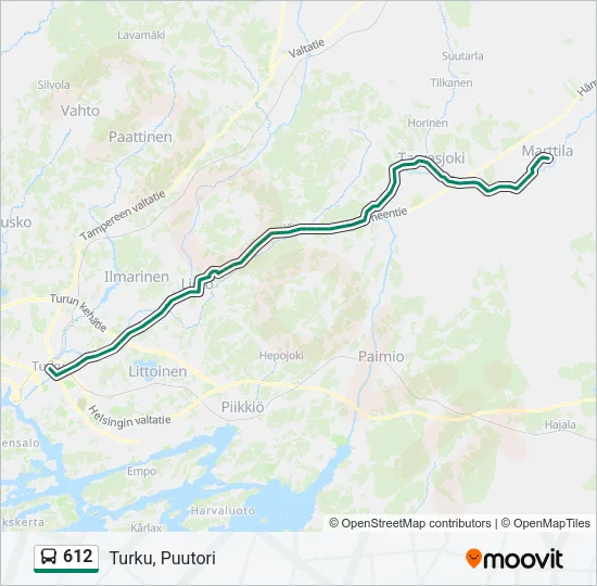 612 Bus Line Map