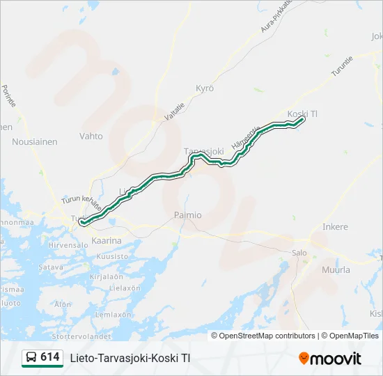 614 Bus Line Map