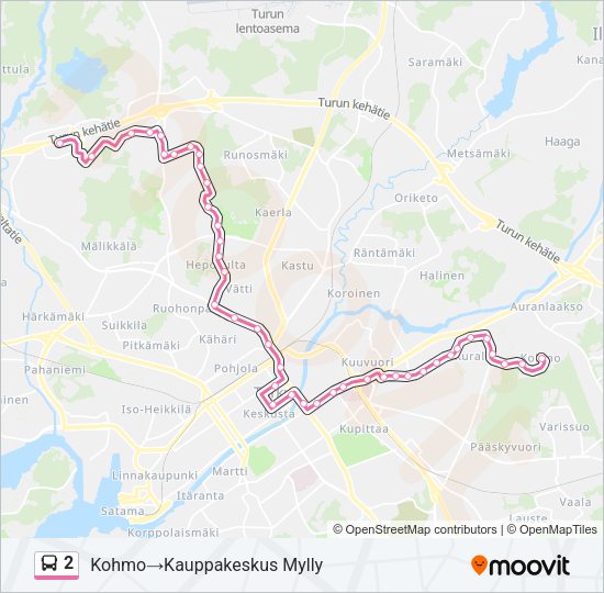 2 Bus Line Map