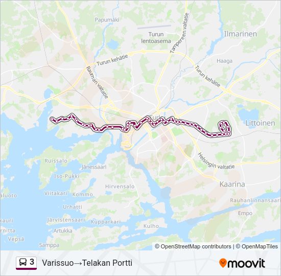 3 Bus Line Map