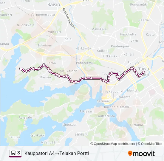 3 Bus Line Map
