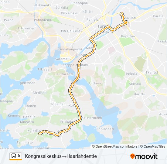 5 Bus Line Map