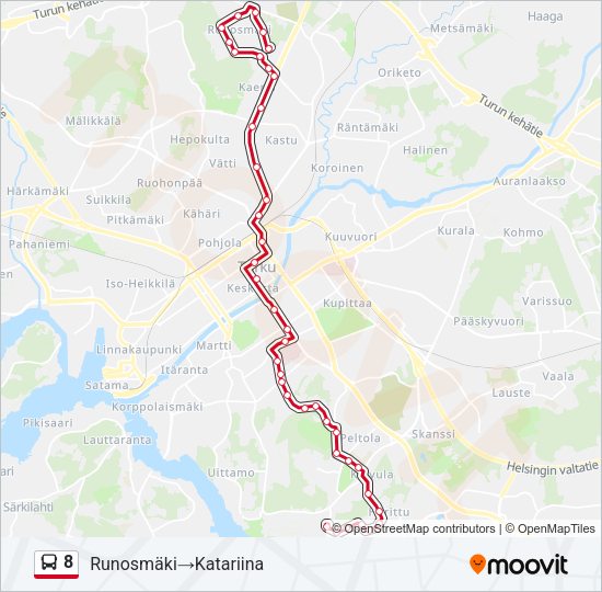 8 Bus Line Map