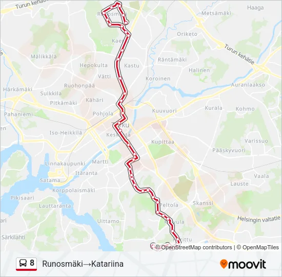 8 Bus Line Map