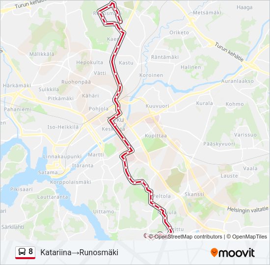 8 Bus Line Map