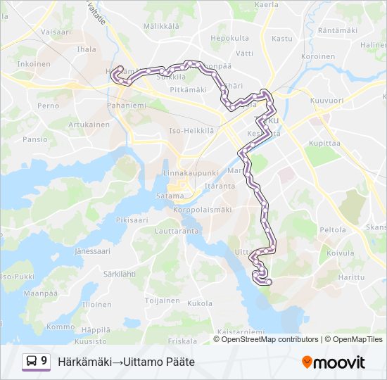 9 Bus Line Map