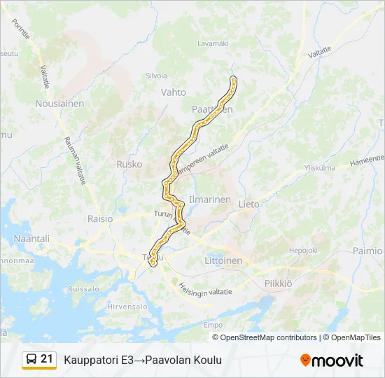 21 Bus Line Map