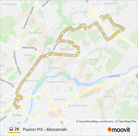 26 Bus Line Map