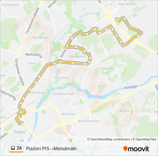 26 Bus Line Map