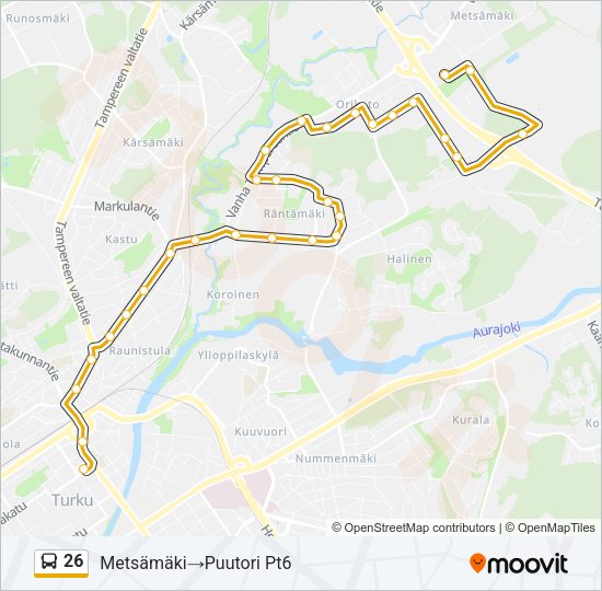 26 Bus Line Map