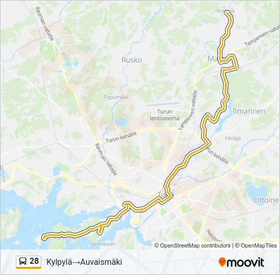28 Bus Line Map