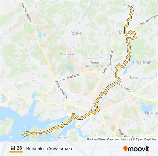 28 Bus Line Map